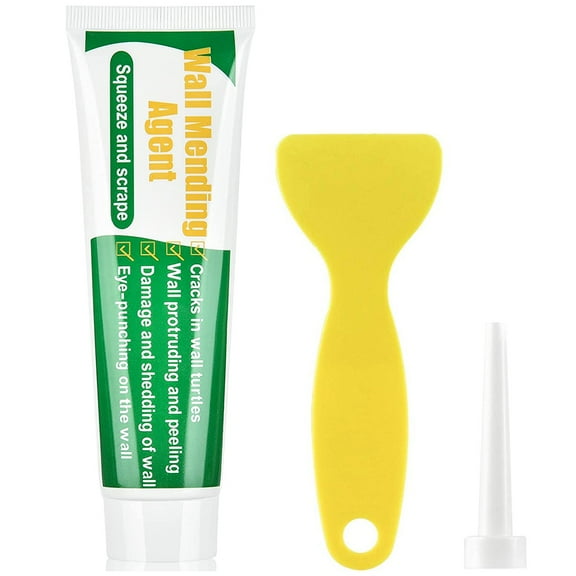 Wall Mending Agent, Drywall Repair Kit with Wall Surface Repair Scraper and Nozzle Extender, Spackle Hole Filler Quick and Easy Solution, Self-Adhesive Drywall Repair Putty(250g)