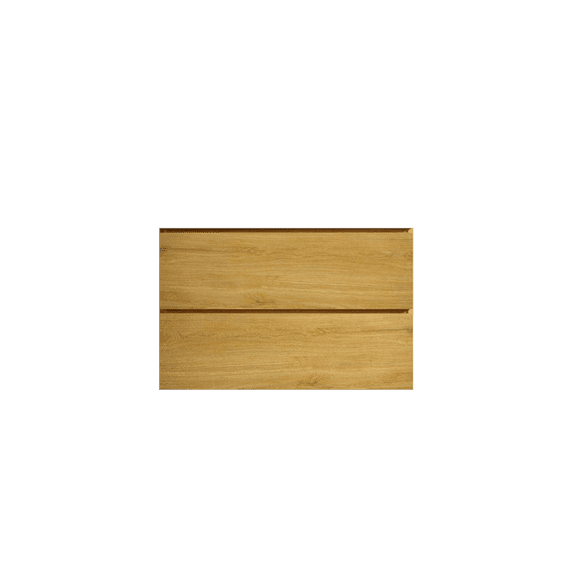 Wall mount cabinet WITHOUT basin, Natural oak color, with two drawers