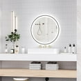 thumbnail image 1 of Wall mounted Bathroom Vanity Mirror, Round Bathroom Mirror, LED Light Bathroom Mirror with Front and Backlight, Anti fog Bathroom Mirror Adjustable Light Bathroom Mirror, Memory Shatter Proof, 24inch, 1 of 8