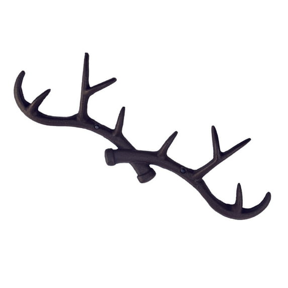 Wall-mounted Cast Iron Hanger Decorative Deer Antler Hook Rack Vintage Wall Hooks for Coats Hats Keys Towels