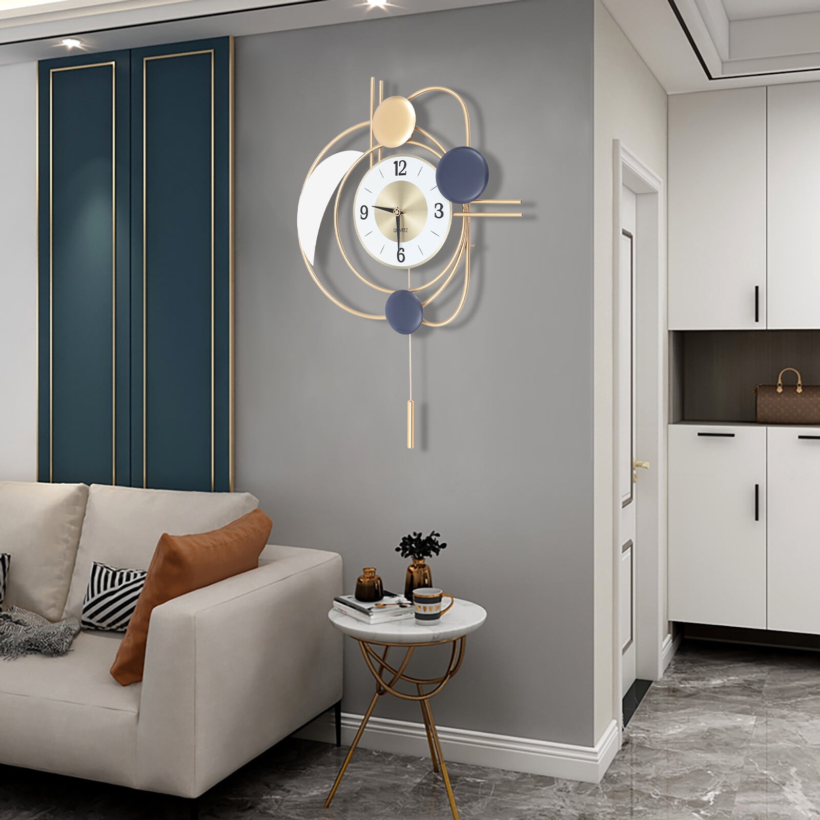 Wall-mounted Decor Clock, Nordic Style, Hanging Clocks, Metal, 3D Mute Design, Modern Clock for Home