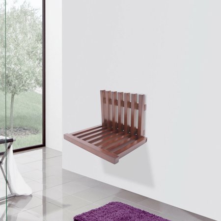 Wall-mounted Drop-leaf stool Invisible Shower Seat Walnut Bathroom Stool Wall-mounted Folding Shower Seat Entryway Shoe Changing Stool for Kids Adults Wall Mounted Bathroom Stool Rubberwood