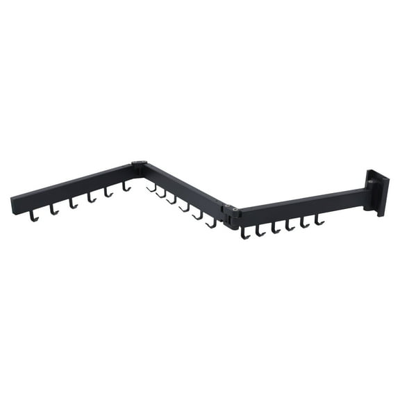Wall-mounted Laundry Clothes Drying Rack Retractable Tri-Folding Hanger Rack Black