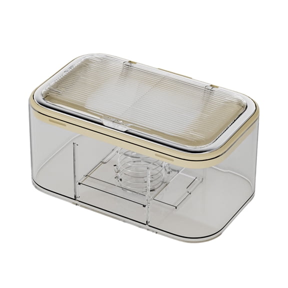 Wall-mounted Mask Organizer with Automatic Lid | Transparent Tissue Box for Convenient Use | Durable and Easy to Clean | Versatile Design for Home & Office | Fits Various Paper Products Beige