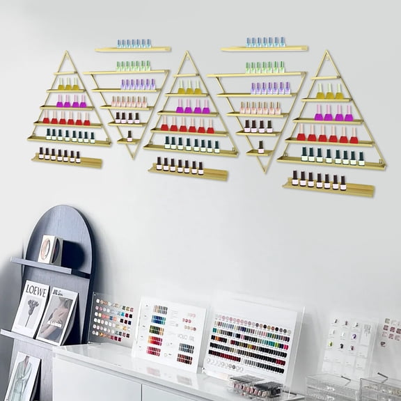 Wall-mounted Nail Polish Racks, 5-tier Display Racks for Cosmetics 10PCS Triangular Nail Polish Racks