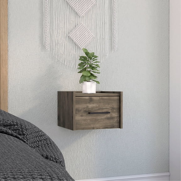 Wall-mounted Nightstand with Drawer Storage / Meets Nighttime Requirements
