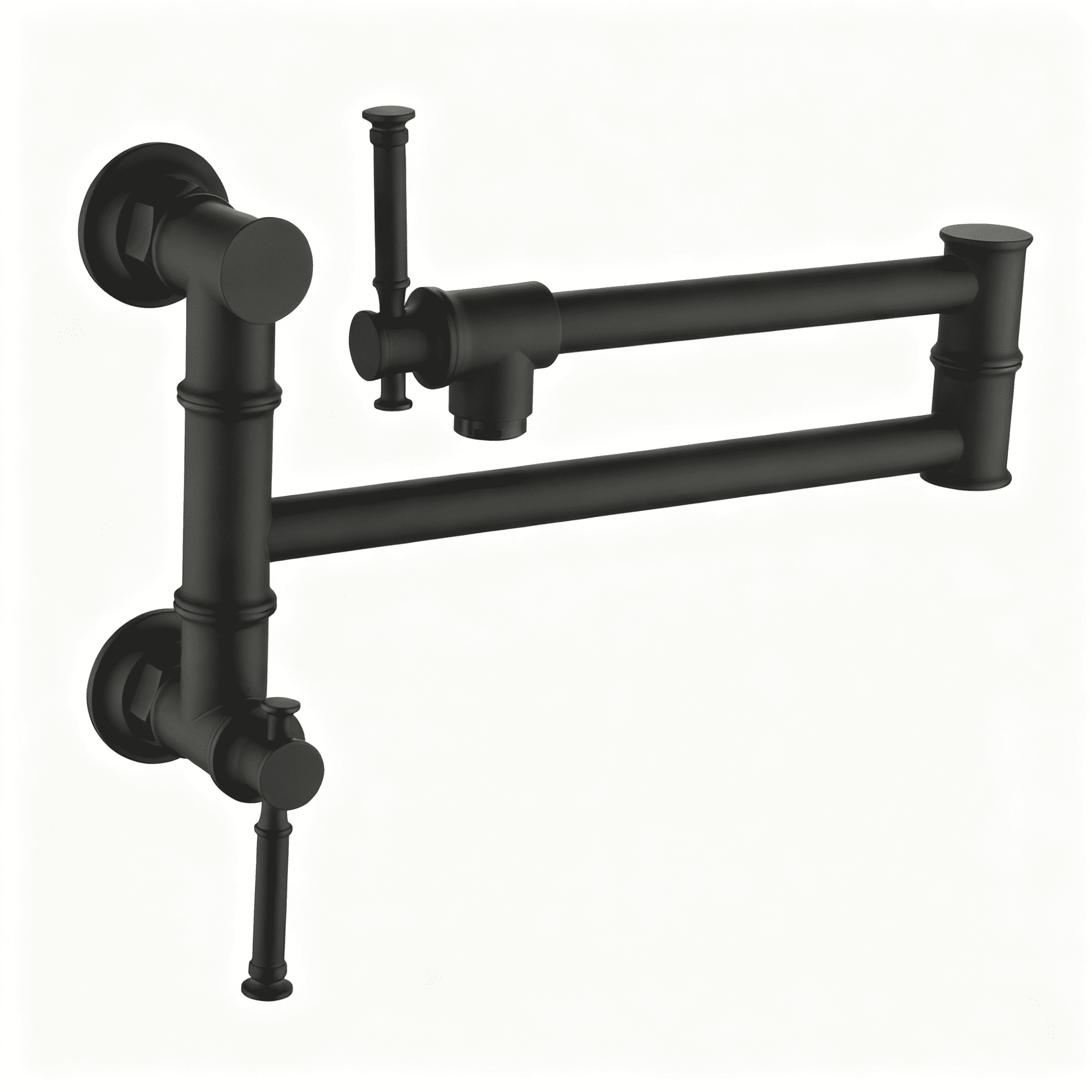 Wall mounted Pot Filler Faucet, Modern Brass Pot Filler Two-Attachment Wall Mount Folding Kitchen Pot Filler Swing Arm