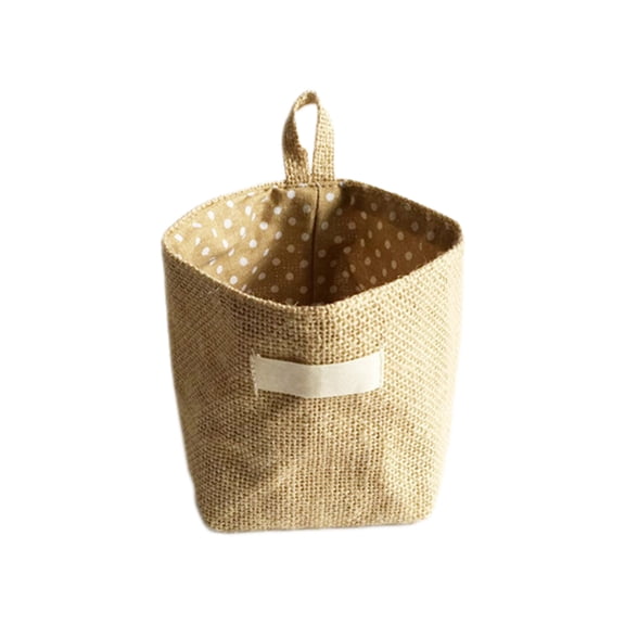 Wall-mounted Storage Bag Cottons and Linen Foldable Wall-hanging Basket Home Storage Box Decorative Bag