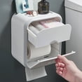 thumbnail image 1 of Wall-mounted Toilet Paper Holder with No-drill Adhesive, White Plastic Storage Rack for Bathroom Tissue Rolls, Space-saving Design for Home, Office, or Rv Use,Vsgery, 1 of 6