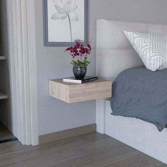 Wall - mounted end table, roomy drawer / Saves space, holds essentials