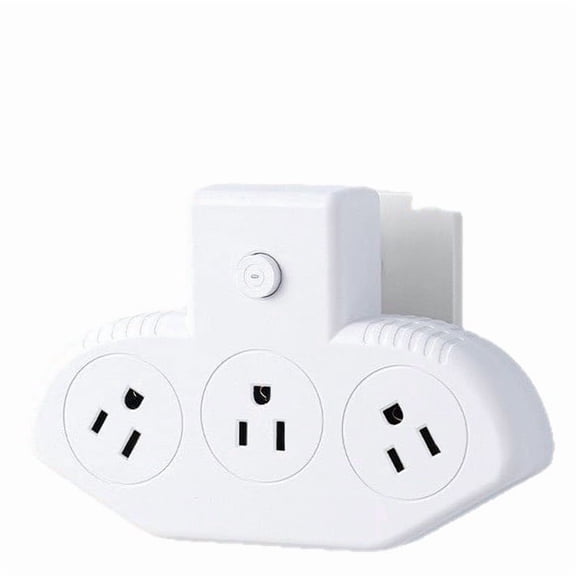 Wall-mounted power strip with multiple plug adapters, 2 to 6 pin plug sockets with overload protection, 2 Type C and 2 USB interfaces, suitable for use in home offices and on trips.,white-985
