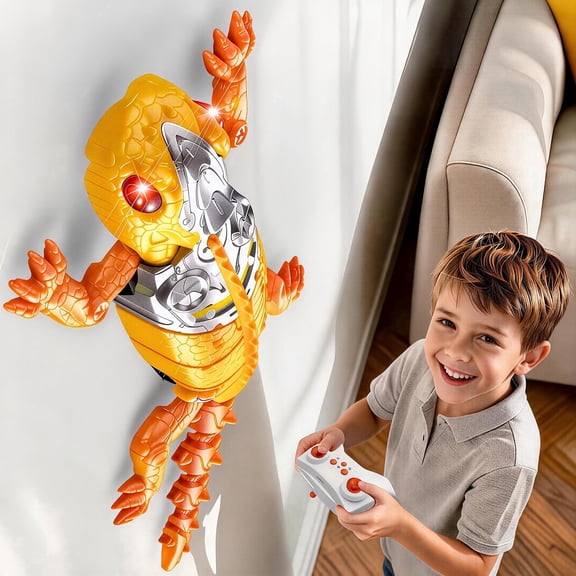 Remote Control Wall Climbing Robot, Rechargeable RC Suction Crawler Toy with 360° Rotation & Dual Play Mode, Fun Gift for Kids Boys Girls Age 3+ (Yellow))