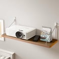 thumbnail image 1 of Wall-mounted shelf – Floating bedside shelf | No-drill install, sturdy wood, adhesive mount, holds 30 lb, versatile for router or books | White | 16 in x 6 in, 1 of 6