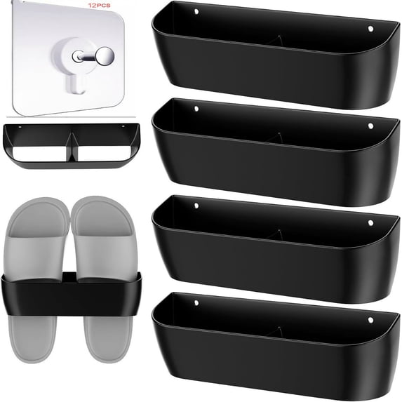 Wall Tech Rack Wall mounted shoe rack 4 pack, Adhesive flip shoe organizer for closet ...