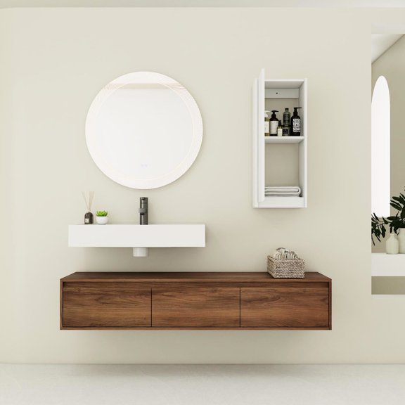 Wall-mounted, side cabinet - Additional storage and classification - Bathroom / Creates a dual space for relaxation