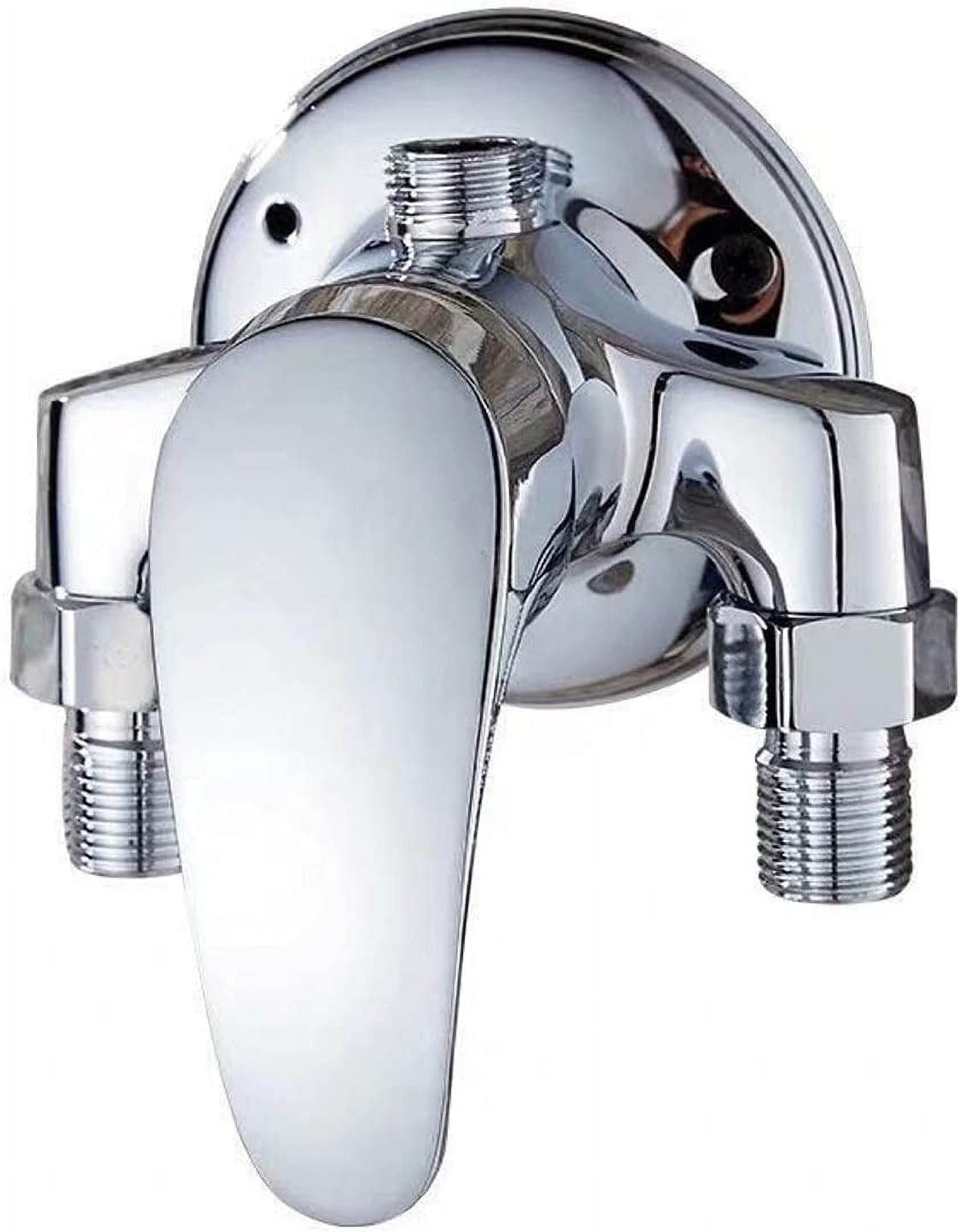 Wall-mounted single-lever shower mixer in brass for bathroom cold and hot water, chrome