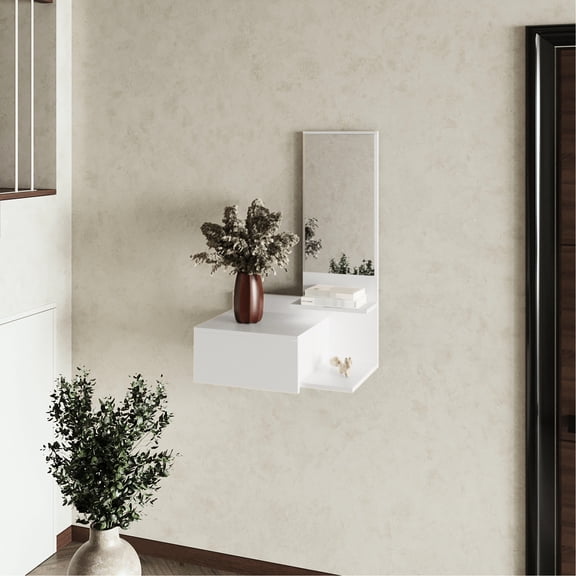 Wall - mounted with drawer, integrated mirror - Convenient for grooming in small areas