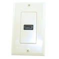 thumbnail image 1 of Wall plate: HDMI (Single) w/4'' Built-in Flexible Extension Cable, Ivory, 1 of 2