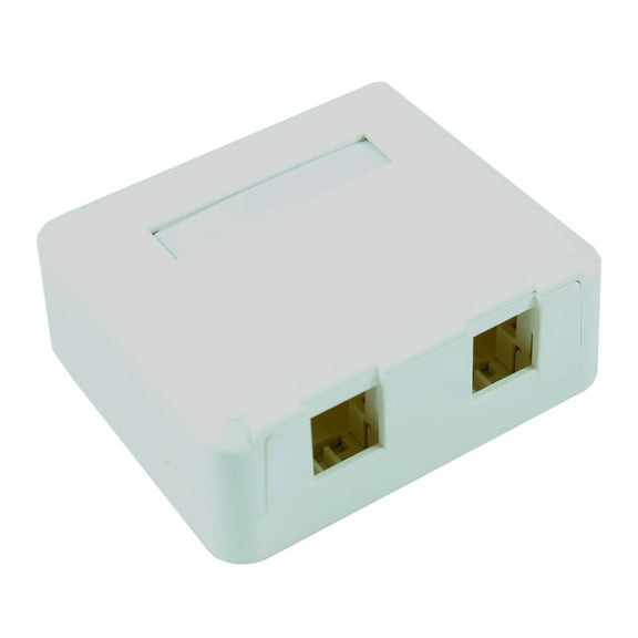 Wall plate: Surface Mount Type, Keystone, 2 Hole - White
