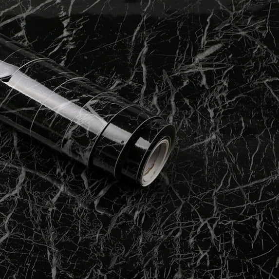 Wall stickers,Black Wall Paper For Kitchen Counter Top Peel And Stick Wallpaper Bathroom Contact Paper For Countertops Desk Table Cover Old Furniture Sticker 23.6 X 40"