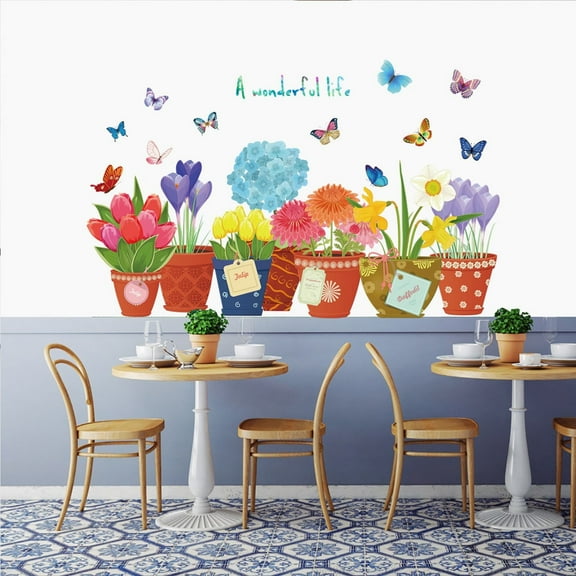 Wall stickers,Tiles For Kids Bedroom Locker Stuff For Teen Girls In Middle School Acrylic Stickers For Wall 3D Removable Wall Sticker DIY Green Plants Decals For Living Room Bedroom