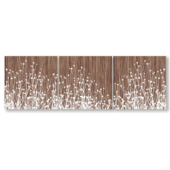 Wall26-3 Panel Canvas Wall Art- Wooden Texture Art -Giclee Painting Wall Bedroom Living Room Home Decoration - 12"x12"x3 Panels