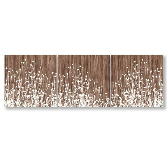 Wall26-3 Panel Canvas Wall Art- Wooden Texture Art -Giclee Painting Wall Bedroom Living Room Home Decoration - 16"x16"x3 Panels
