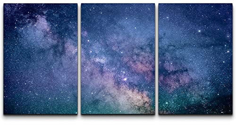 Wall26 3 Piece Canvas Wall Art - Starry Night Sky Deep Outer Space ...