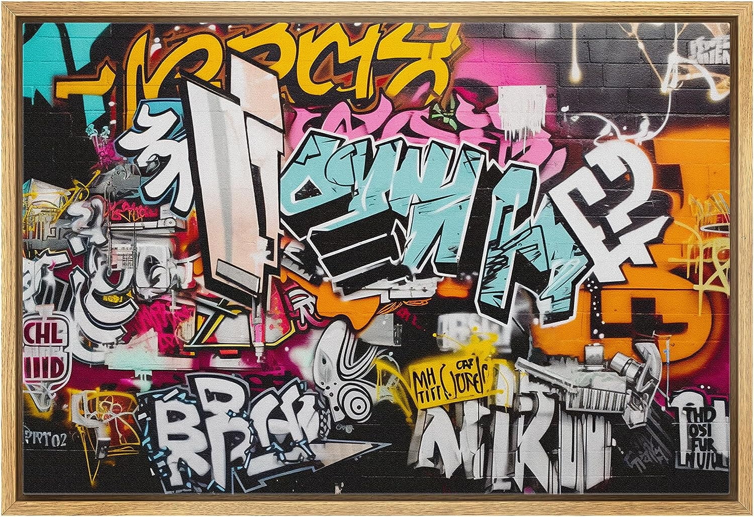 Wall26 Canvas Print Wall Art Cartoon Anime Style Names Graffiti