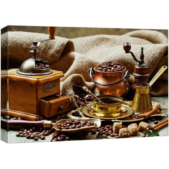 Wall26 Canvas Print Wall Art Coffee Bean Grinder Espresso Print Kitchen & Cooking Food Wall Decor Photography Classic Art Realism Decorative Unframed for Restaurant, Coffee Shop - 24"x36"