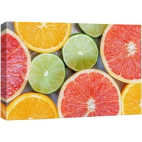 Wall26 Canvas Print Wall Art Grapefruit Lemon Lime Citrus Print Kitchen & Cooking Food Wall Decor Colorful Fruit Photography Art Modern Realism Decorative Unframed for Living Room - 12"x18"