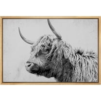 Wall26 Canvas Print Wall Art Side Profile Farmhouse Shetland Cow Nature Wilderness Animals Photography Realism Modern Framed Art Decora Multicolor Rustic for Bedroom - 24"x36" Natural