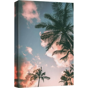 Wall26 Canvas Print Wall Art Tropical Palm Tree Cloud Nature Wilderness Photography Home Decor Realism Floral Botanical Southwest Rustic Countryside Desert Landscape for Living Room - 12"x18"