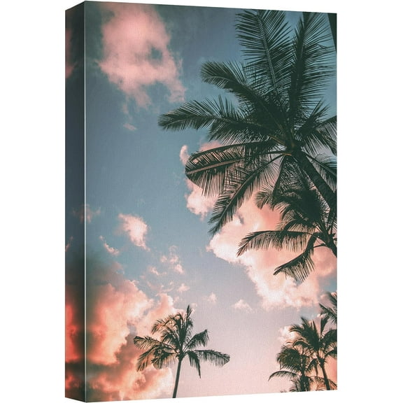 Wall26 Canvas Print Wall Art Tropical Palm Tree Cloud Nature Wilderness Photography Home Decor Realism Floral Botanical Southwest Rustic Countryside Desert Landscape for Living Room - 12"x18"