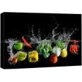 thumbnail image 1 of Wall26 Canvas Print Wall Art Water Splashing Vegetables Print Kitchen & Cooking Food Photography Wall Decor Modern Art Realism Decorative Unframed for Restaurant, Living Room - 16"x24", 1 of 5