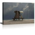 thumbnail image 1 of Wall26 - Canvas Prints Wall Art - Elephant and Dog Sit under the Rain | Modern Wall Decor/ Home Decoration Stretched Gallery Canvas Wrap Giclee Print. Ready to Hang - 16" x 24", 1 of 4