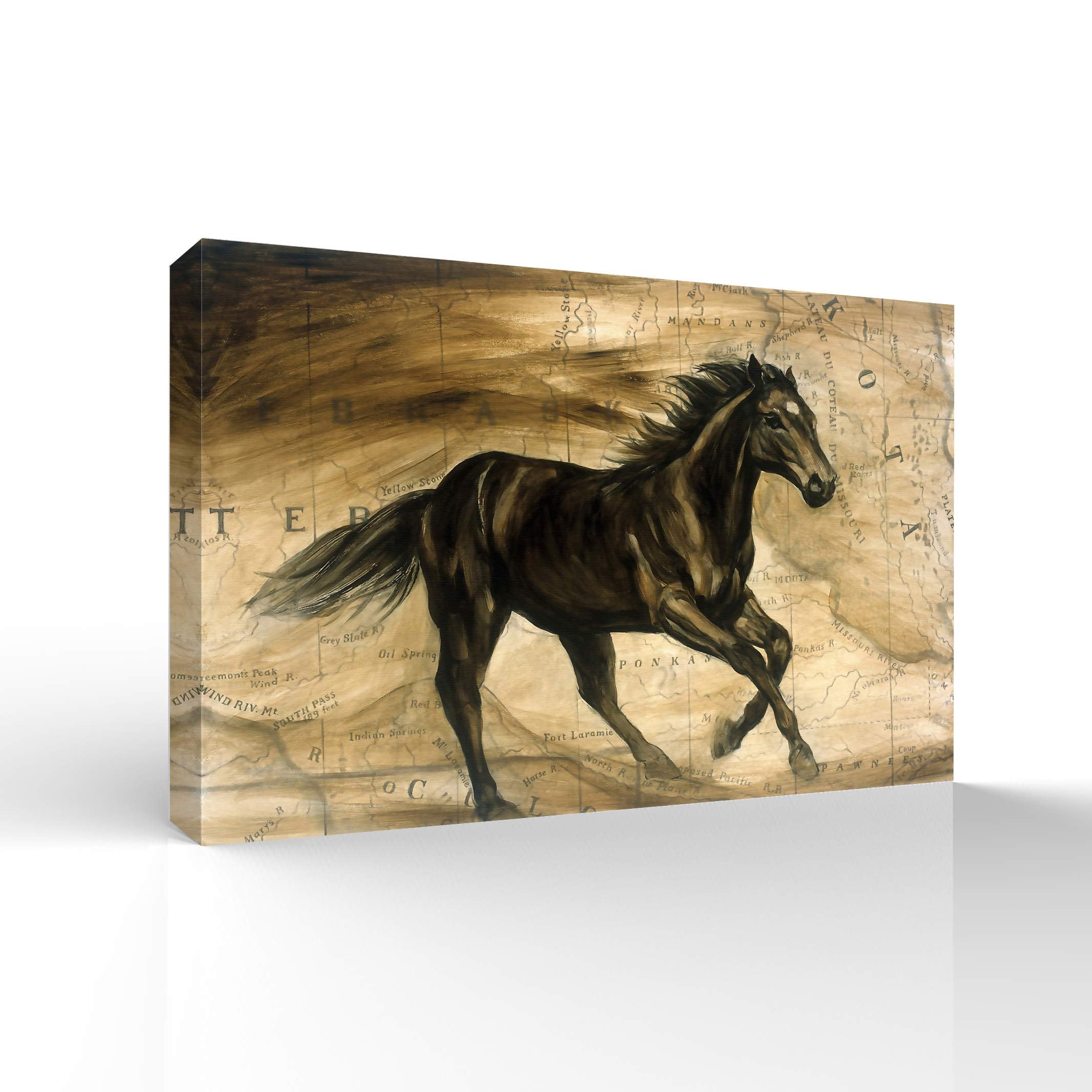 Wall26-Canvas Wall Art- Galloping Horse-Giclee Painting Wall Art for ...