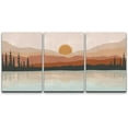 thumbnail image 1 of Wall26 Canvas Wall Art Set of 3 Pastel Mountain Range Forest Lake Reflection Landscape Nature Wilderness Prints Illustrations Decorative Multicolor Modern Home Wall Decora - Unframed 16"x24"x3, 1 of 5
