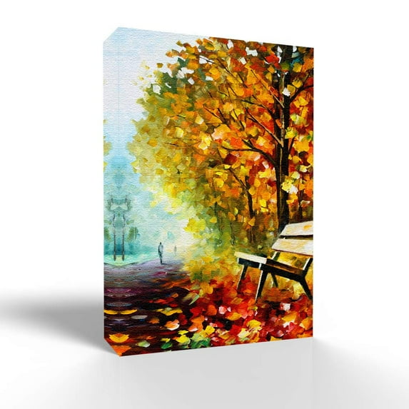 Wall26-Canvas Wall Art-Traveler in Golden Autumn-Giclee Painting Artwork for Bedroom Living Room Home Decoration - 12x18 inches