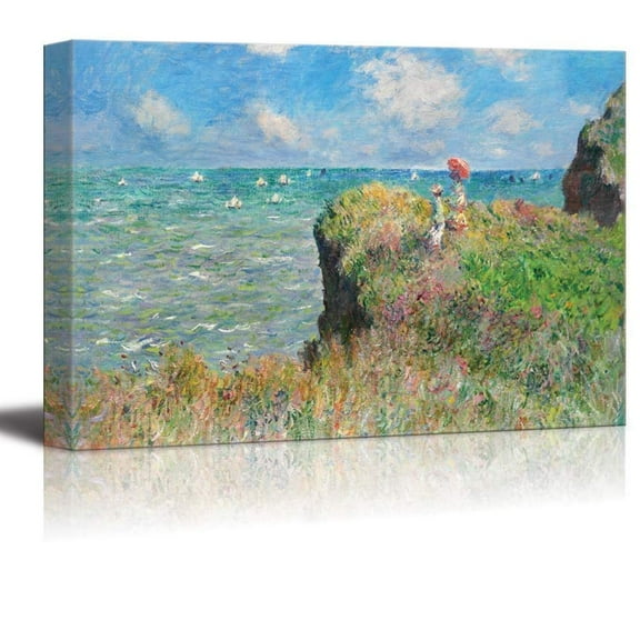 Wall26 Cliff Walk at Pourville by Claude Monet - Canvas Art Wall Decor-24 x36
