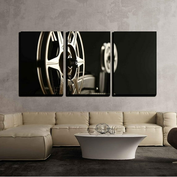 Wall26 Closeup of 8mm Film Reels - Canvas Art Wall Decor - 24"x36"x3 Panels