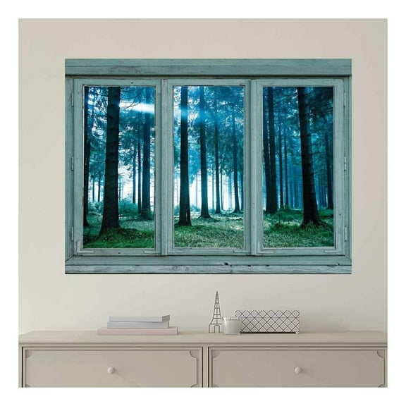 Wall26 Forest Window View Peel & Stick Wallpaper, 24x32 inches