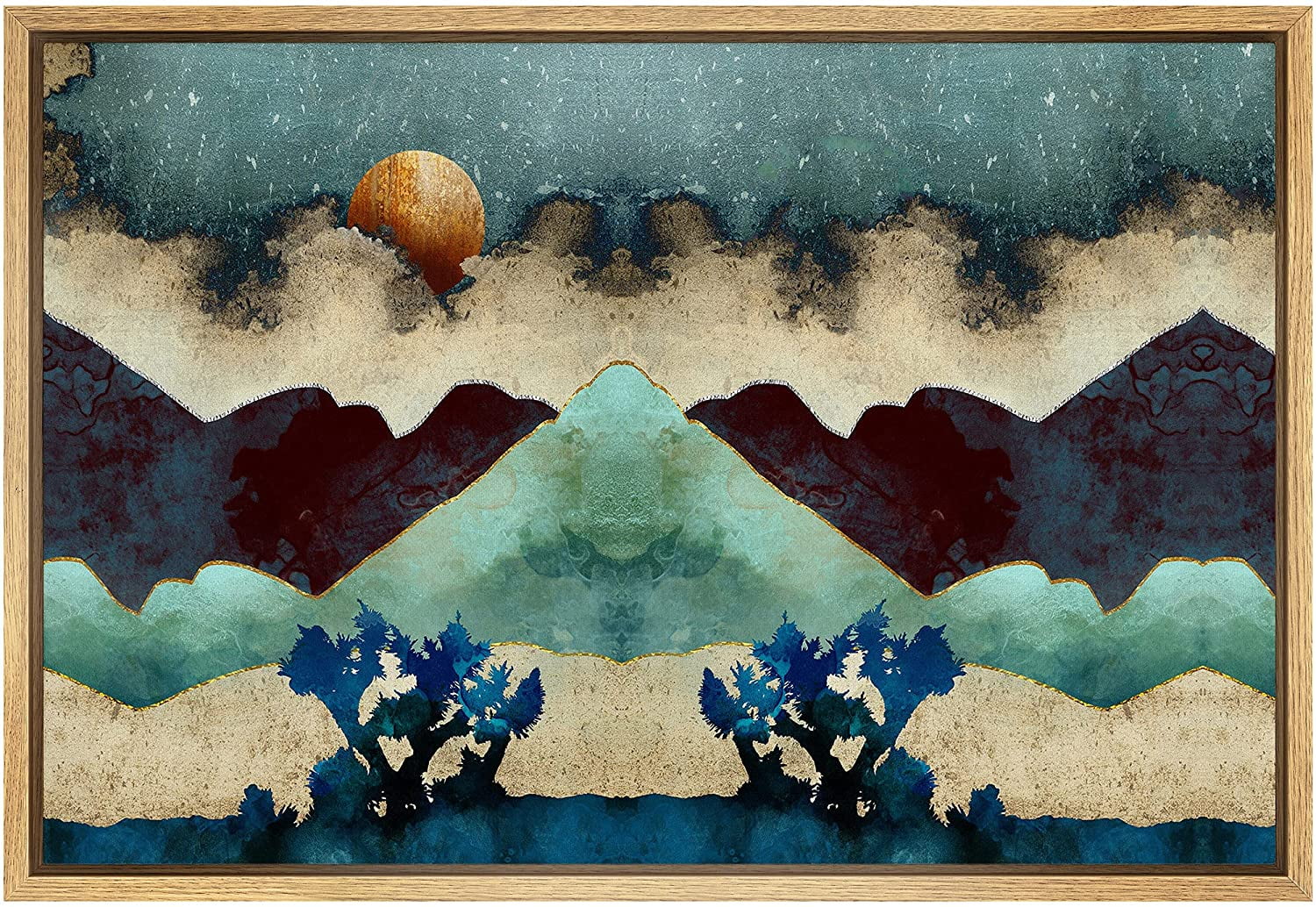 Wall26 Framed Abstract Mountain Canvas Prints Wall Art Nature Scenery