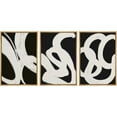 thumbnail image 1 of Wall26 Framed Prints Canvas Wall Art Set of 3 Black & White Paint Stroke Landscape Abstract Geometric Illustrations Decorative Bohemian Multicolor Home Wall Decora - Natural 24"x36"x3, 1 of 5