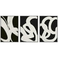 thumbnail image 1 of Wall26 Framed Prints Canvas Wall Art Set of 3 Black & White Paint Stroke Landscape Abstract Geometric Illustrations Decorative Bohemian Multicolor Home Wall Decora - White 16"x24"x3, 1 of 5