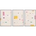 thumbnail image 1 of Wall26 Framed Prints Canvas Wall Art Set of 3 Pink & Yellow Minimalist Polygon Pattern Abstract Geometric Illustrations Decorative Bohemian Multicolor Home Wall Decora - White 16"x24"x3, 1 of 5