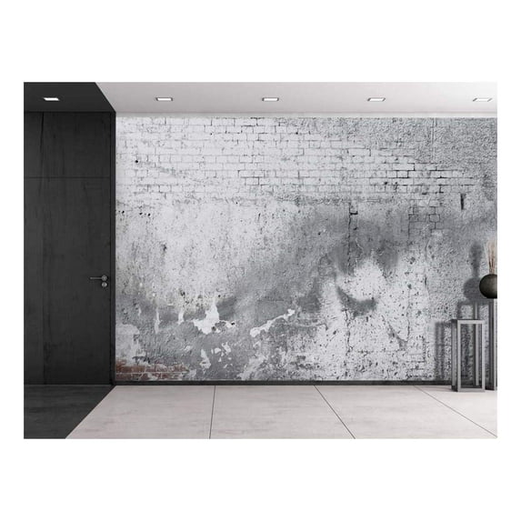 Wall26 Gray Cracked Brick Peel & Stick Wallpaper, 100x144 inches