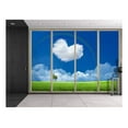thumbnail image 1 of Wall26 - Green Field with a Heart-Shaped Cloud and a Rainbow Over It Viewed from Sliding Door - Creative Wall Mural, Peel and Stick Wallpaper, Home Decor - 66x96 inches, 1 of 6