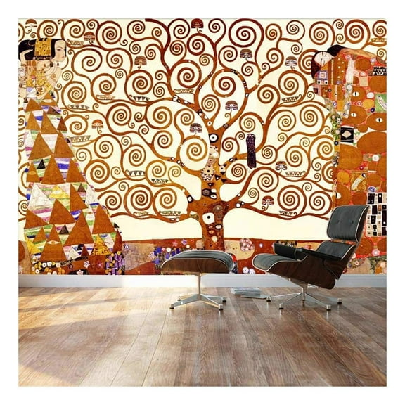 Wall26 Large Wall Mural - Classic Painting - The Tree of Life by Gustav Klimt | Self-Adhesive Vinyl Wallpaper/Removable Modern Decorating Wall Art - 66" x 96"