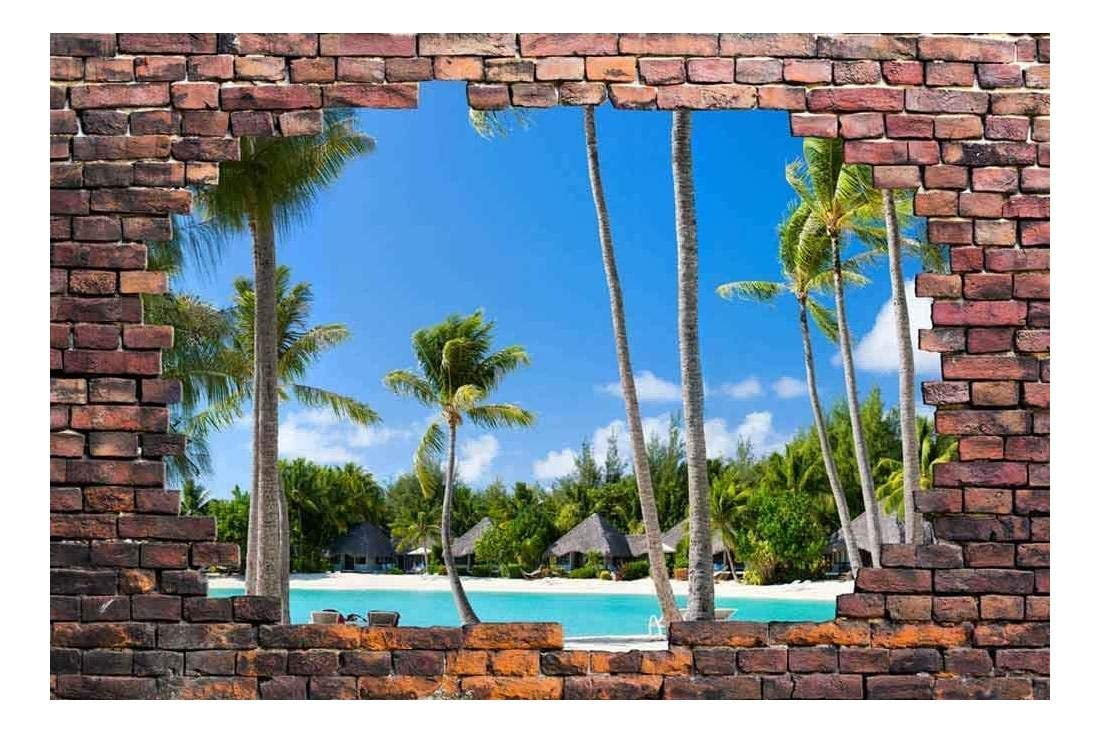 Wall26 - Large Wall Mural - Tropical Seascape Viewed Through a